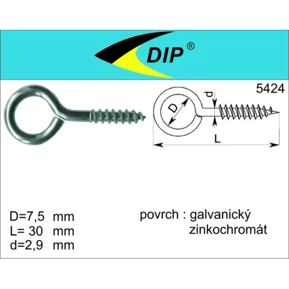 očko zavřené 30*7,5mm ČERNÉ Black Line (10ks) 7341