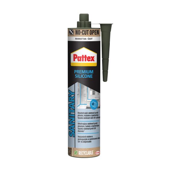 PATTEX sanitární silikon PREMIUM manhattan/šedý 280ml 17307p, 3037941
