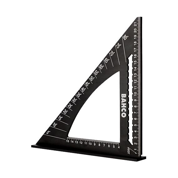BAHCO úhelník tesařský 220mm, laserové značení, stupnice na spodní hraně, 9045-T-220