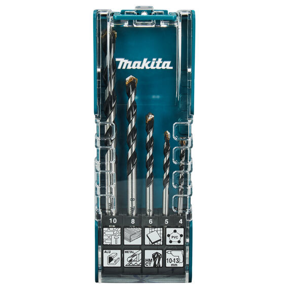 MAKITA E-14255 sada vrtáků MULTIMATERIAL 4-10mm, PH krabička, válcová stopka