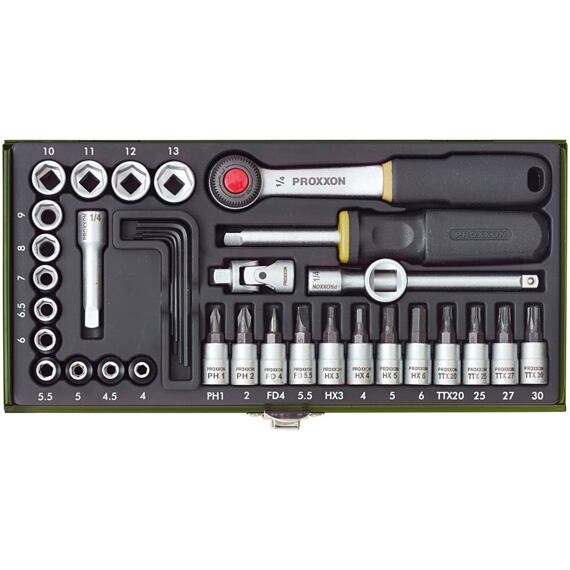 PROXXON 23080 gola sada 1/4", 36 ks
