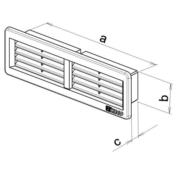 HACO mriežka vetracia 220*55mm biela 413611