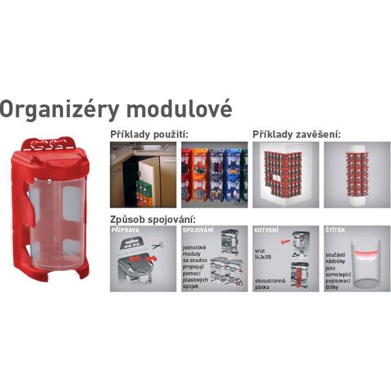 EXTOL organizér modulový prenosný, 16 vyberateľných modulov, PP, 78904