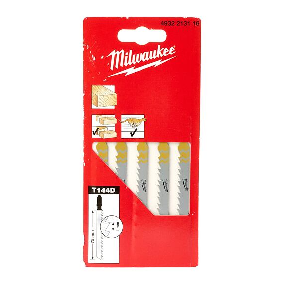 MILWAUKEE 4932213116 pílky do priamočiarky, drevo/plast, 75mm 5ks T144D