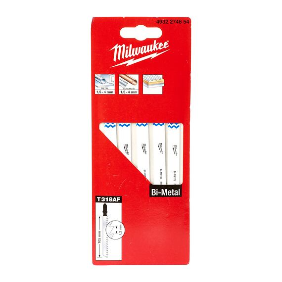 MILWAUKEE 4932274654 pílky do priamočiarky, kov, 105mm, 5ks T318AF