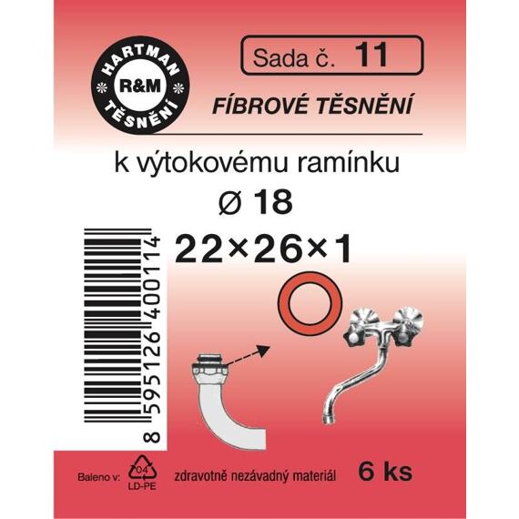 HARTMAN těsnění fíbrové k výtokovému ramínku, sada č. 11