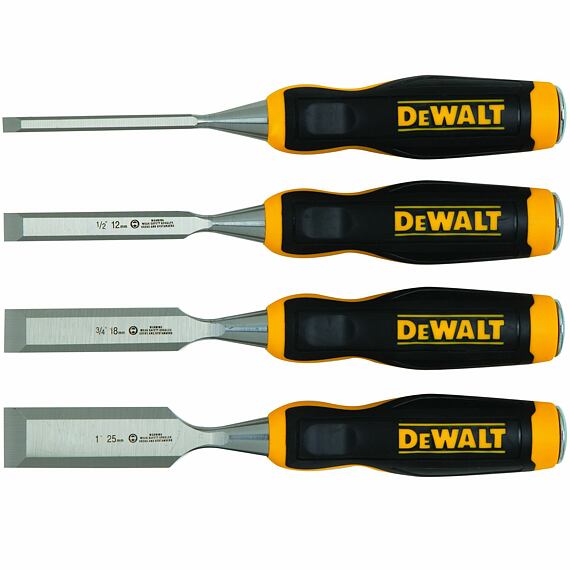 DeWalt DWHT0-16063 sada dlát na dřevo 6,12,18,25mm, rukojeť Bi-material