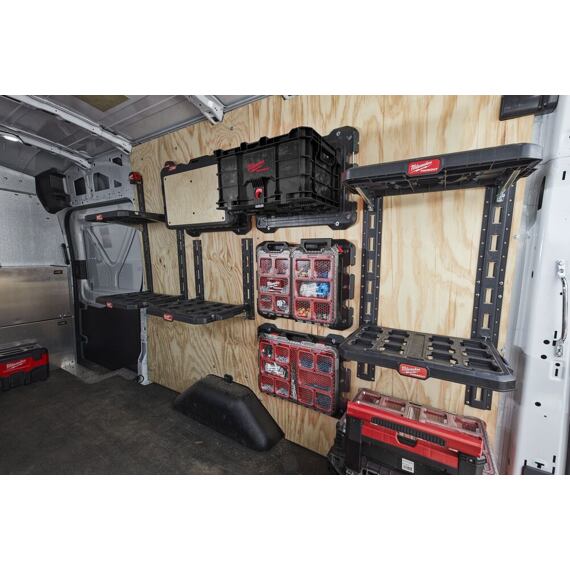MILWAUKEE 4932472127 regálový systém PACKOUT, E-Track + 2 police, polica nosnosť 22kg