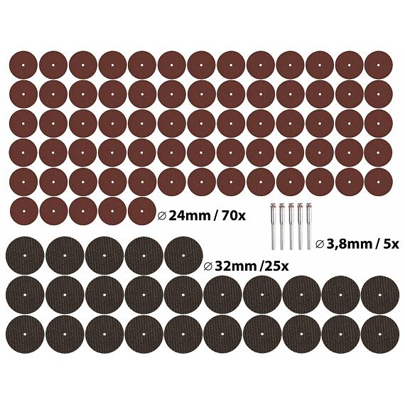EXTOL CRAFT kotúčiky rezné súprava 100ks, 5* unášač 3,2mm, 903762
