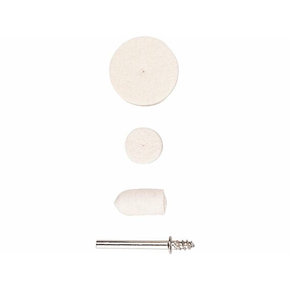 EXTOL Craft kotouče plstěné leštící sada 120ks, 10* unašeč 3,2mm, 903760