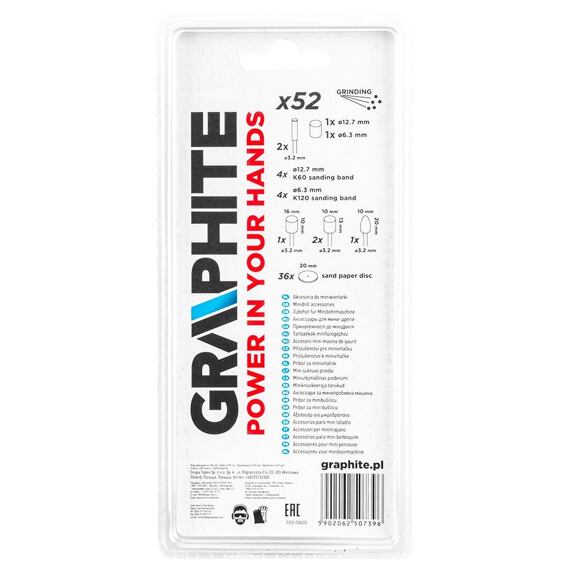 GRAPHITE sada brusných tělísek 52ks, 55H082