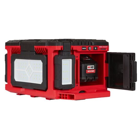 MILWAUKEE M18 POALC-0 lampa PACKOUT 3 otočné hlavy, 18V/230V, 3000/1500/1000lm, bez aku