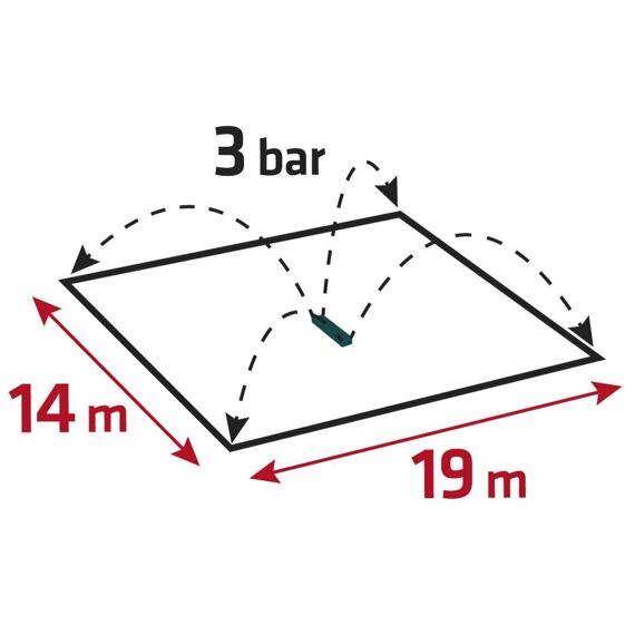 VERTO zavlažovač oscilační 16 trysek, rozsah až 208m2 15G773
