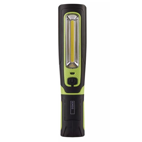 EMOS pracovní svítilna 3W COB LED + 1W LED nabíjecí, 470lm, aku 1,8Ah, klip + magnet, P4532