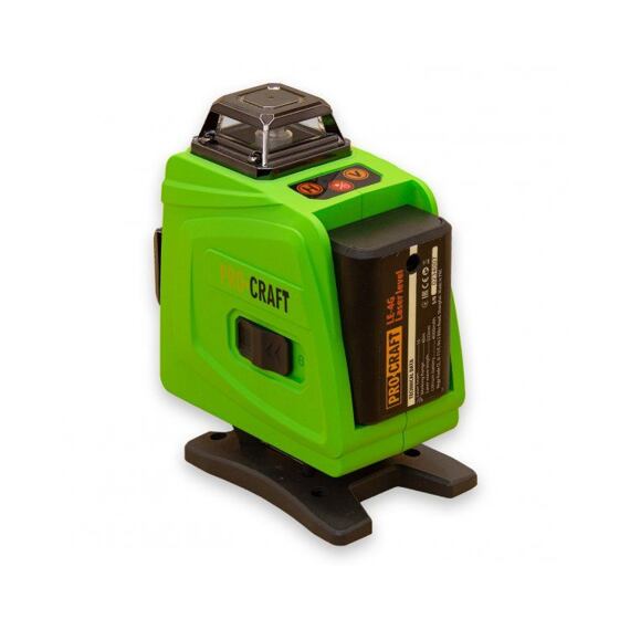 PROCRAFT laser křížový, ZELENÝ, samonivelační, linka 1cm nad zemí, aku 3,7V/4Ah, držák, LE-4G