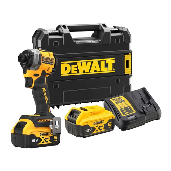 DeWalt DCF850P2T aku rázový uťahovák 18V/2*5Ah, 205Nm, 1/4", TSTAK