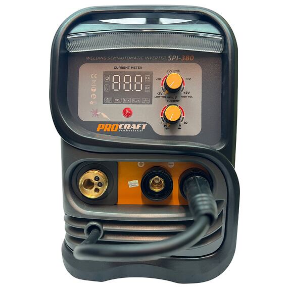 PROCRAFT SPI-380 poloautomatická invertorová/CO2 svářečka MMA, MIG-MAG, 180A, výkon 6,2/7,2kW