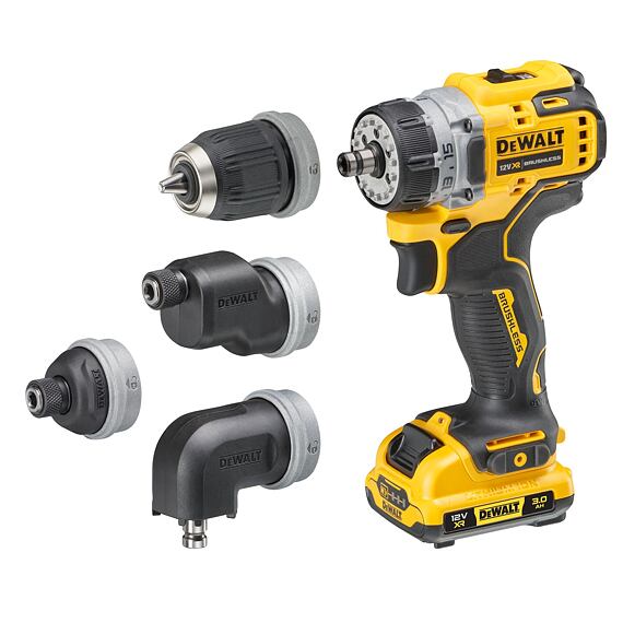 DeWalt DCD703L2T aku vŕtačka s výmennými hlavami 12V/2*3Ah, 57Nm, 0-425/1500 ot./min, TSTAK kufrík