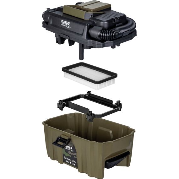 NAREX Camouflage CVP 10-2 Basic aku vysávač 20V, objom 10l, mokré vysávanie, príslušenstvo, bez baté