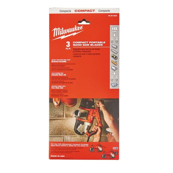 MILWAUKEE 48390529 pílové pásy 898.52mm*18Tpi, 3ks. oceľ, nerez, liatina