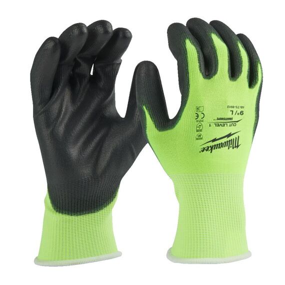MILWAUKEE 4932479918 rukavice manipulační reflexní Hi-Vis, vel.9/L, ochrana "A", bezešvé
