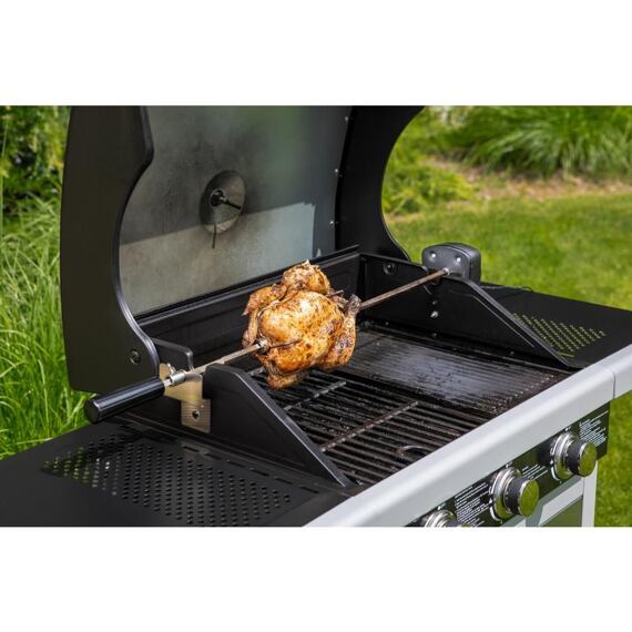 FIELDMANN FZG 9031 grilovací jehla s motorem 230V, 80cm, 2* 4-ramenná vidlice, Cr držáky