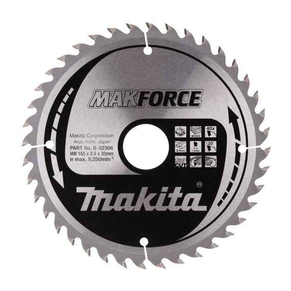 MAKITA B-32306 pílový kotúč 165mm*2,4*30mm 40 WZ HM MAKFORCE (old=B-08436)