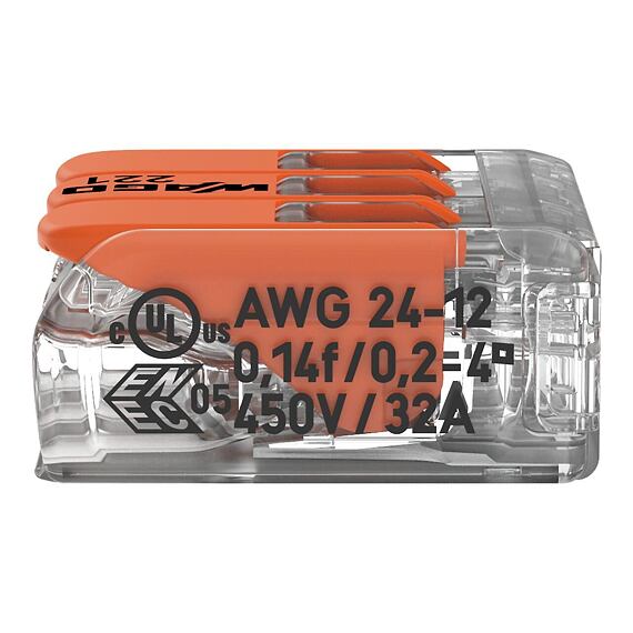 WAGO 221-413 svorka FLEXI s páčkou 3x 0,2-4mm2
