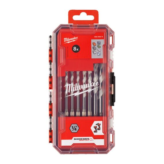 MILWAUKEE 4932493872 súprava vrtákov MULTIMATERIAL 4-10mm, 6-ti hranná stopka, PH box