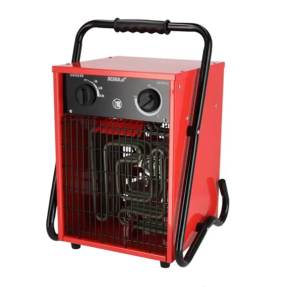 DEDRA ohřívač elektrický 5kW, 400V, 300m3/h, termostat, pojistka proti přehřátí DED9922