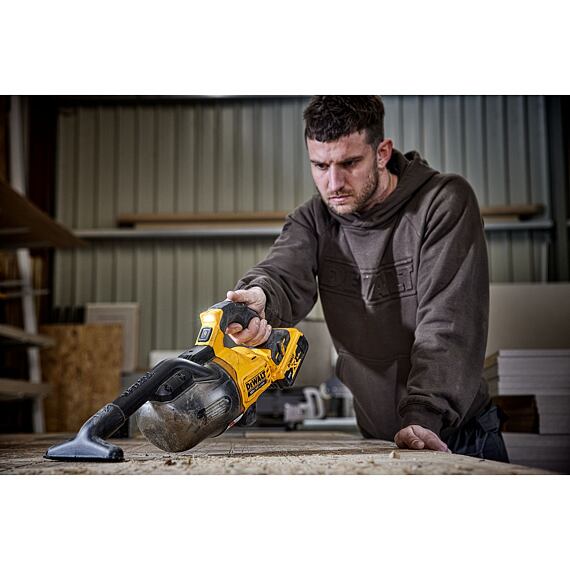 DeWalt DCV501LN aku vysavač 18V XR, třída "L", pratelný HEPA filtr, bez baterie