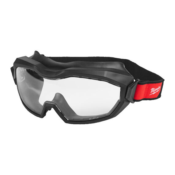 MILWAUKEE 4932493435 brýle ochranné široké čiré, odvětrávané, uzavřené, pružný pásek