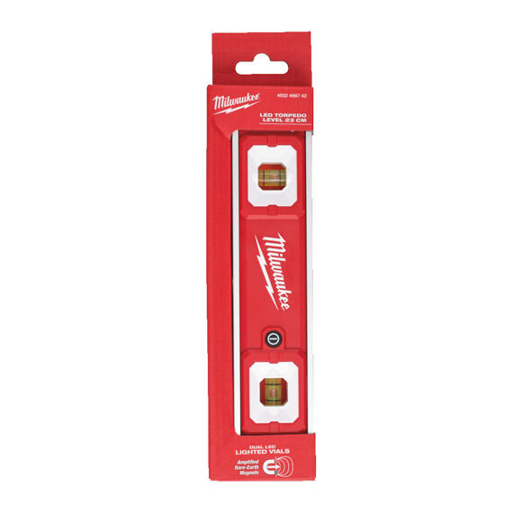 MILWAUKEE 4932498742 vodováha TORPEDO LED podsvícení v HI-VIS provedení, zesílené magnety