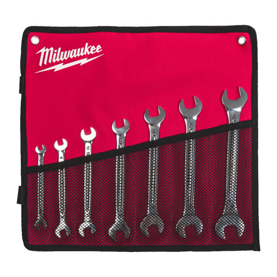 MILWAUKEE 4932492713 sada oboustranných plochých klíčů 7-dílná 6-19mm, štíhlá hlava