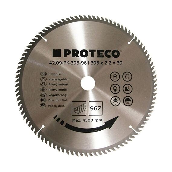 PROTECO pilový kotouč 305mm*3,2mm*30mm 96 WZ HM + redukce 30/20mm 42.09-PK305-96
