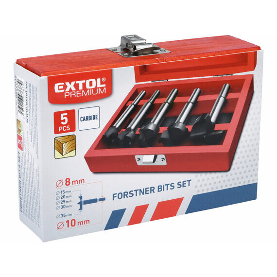 EXTOL Premium sukovníky sada 5ks, SK plátky, (15,20,25,30,35mm), 8802030