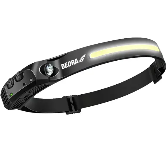 DEDRA čelovka LED čelenka 300lm, senzor pohybu, 3,7V/800mAh, USB-C, L1012