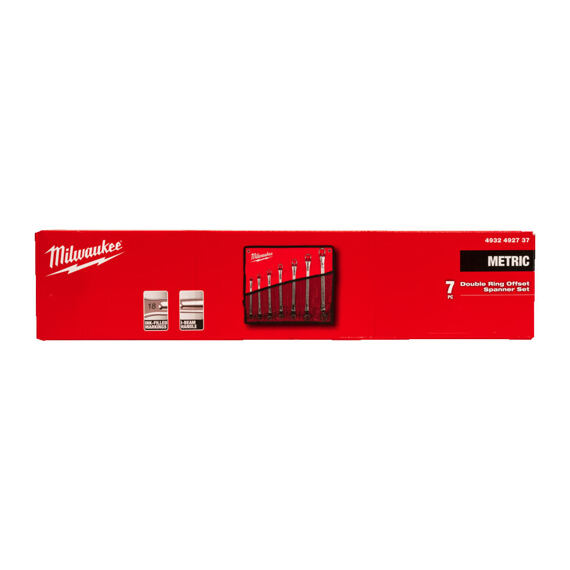 MILWAUKEE 4932492737 sada vyhnutých oboustranných očkových klíčů 75° 7 ks