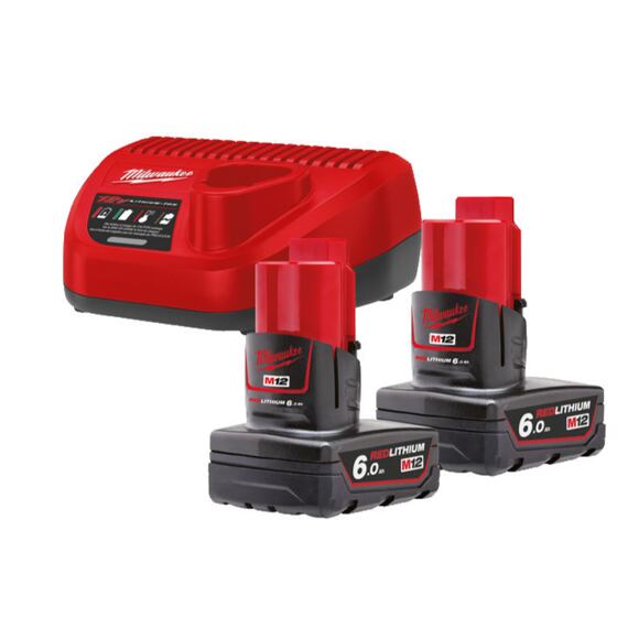 MILWAUKEE M12 NRG-602 aku sada 12V 2*M12 B6 + C12C