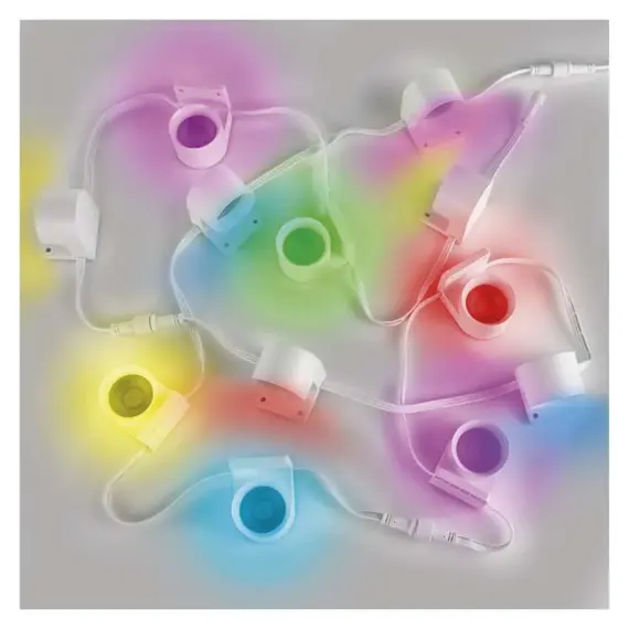 EMOS GoSmart LED bodové svítidlo - řetěz 255 cm, 12 dílů, 7 W, RGBIC+CCT, stmívatelné, WiFi, ZIW15CR
