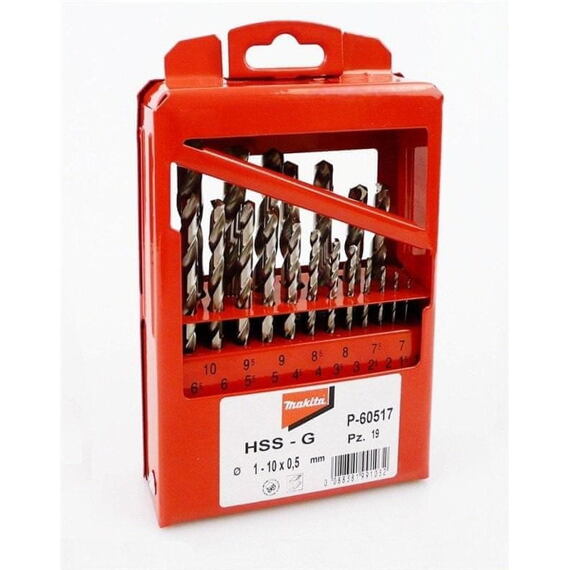MAKITA P-60517 vrtáky 1-10 HSS-G 19ks