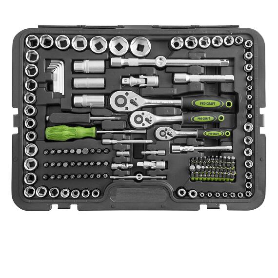 PROCRAFT WS216 gola sada 216-dílná, 1/4"+3/8"+1/2", očkoploché klíče