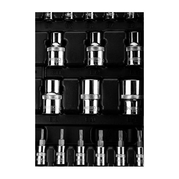 NEO gola sada 1/4" + 1/2", 110-dílná, PROFI, 10-066
