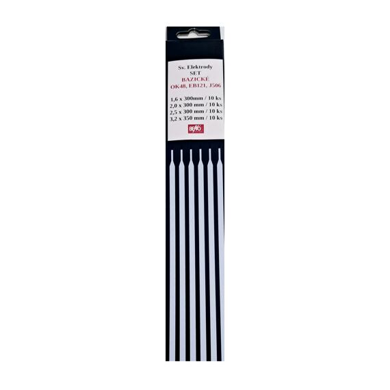 BENO elektrody bazické set 1,6-2,0-2,5-3,2mm, po 10ks, OK48.00, EB121, J506