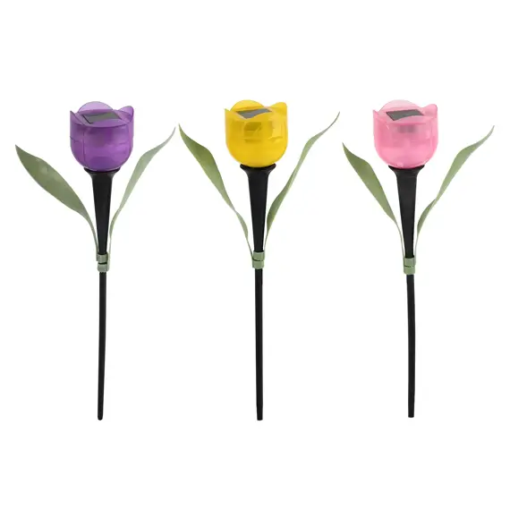 lampa solární TULIPÁN, 30,5cm, pr.4,8cm, 1LED, mix barev, 797491