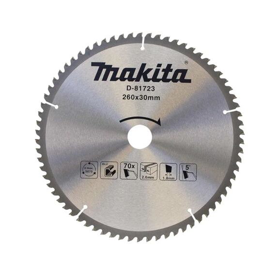 MAKITA D-81723 pilový kotouč 260*30, 70z na hliník TCT (old=D-73003)