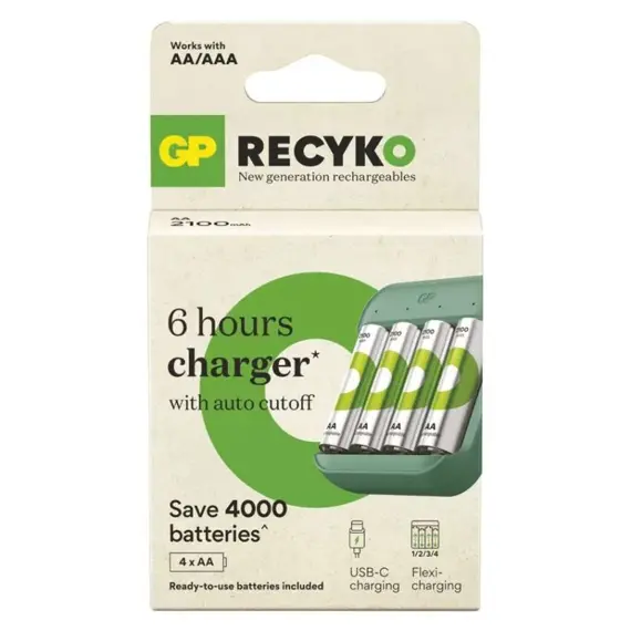 GP nabíječka baterií GP ReCyko B423 4* AA GP ReCyko 2100 mAh, B50434