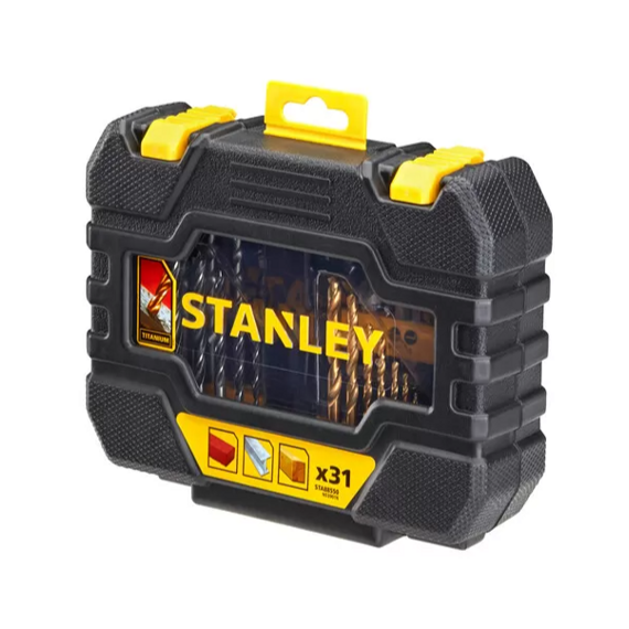 STANLEY STA88550 sada vrtáků do kovu TITANIUM, 31-dílná, kufr