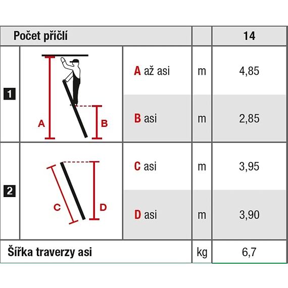 KRAUSE žebřík jednodílný 1*14, 390cm se stabilizátorem, 10.66-1-14-KR