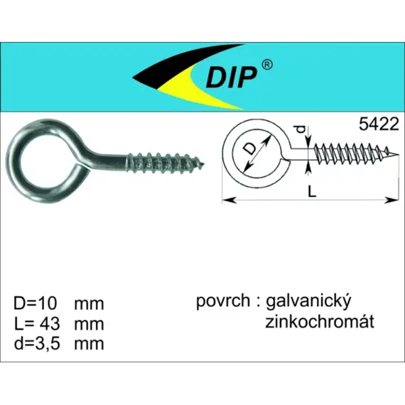 očko zavřené 43*10mm ČERNÉ Black Line (6ks) 7345